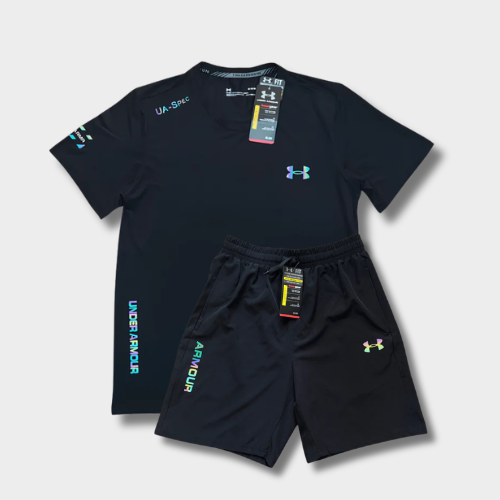Ensemble short/t-shirt UA Fluo Noir