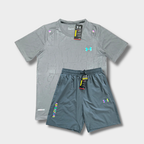 Ensemble short/t-shirt UA Fluo Gris