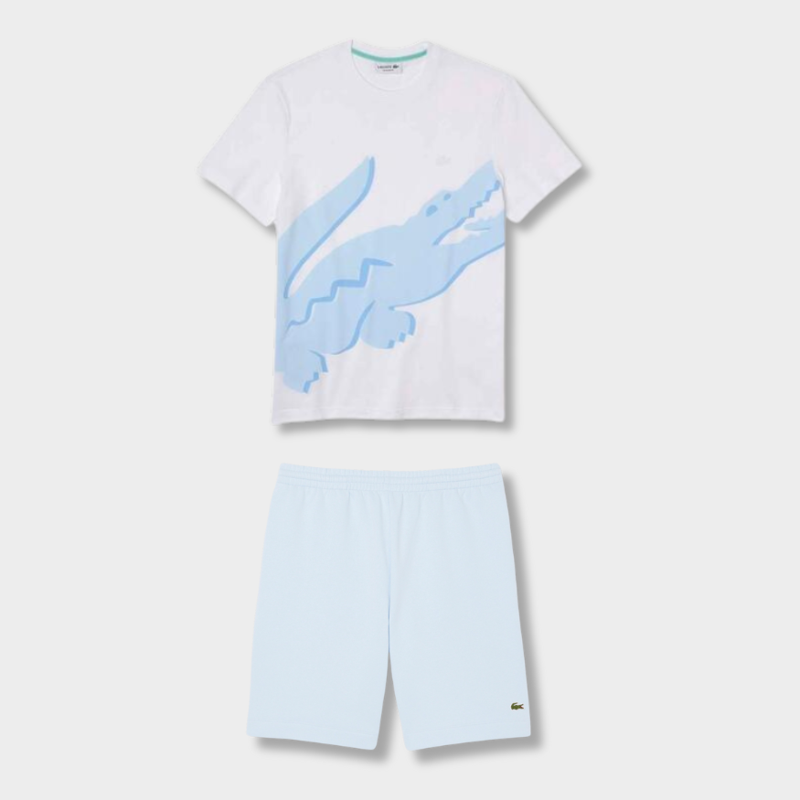 Ensemble short/t-shirt LCST Bleu et blanc