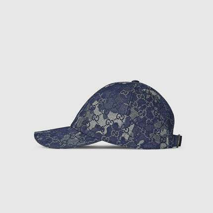 Casquette en denim GG avec détail bande Web