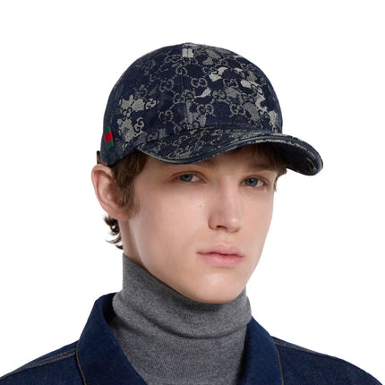Casquette en denim GG avec détail bande Web