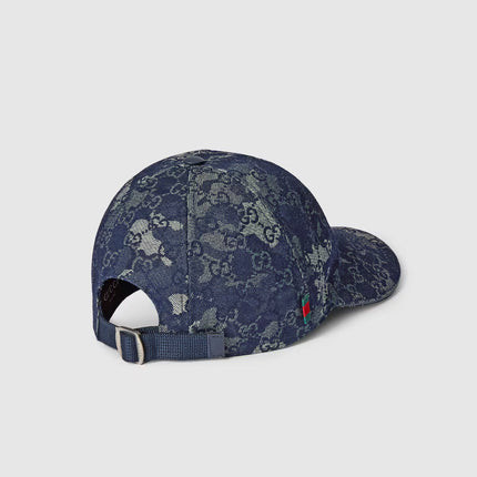 Casquette en denim GG avec détail bande Web