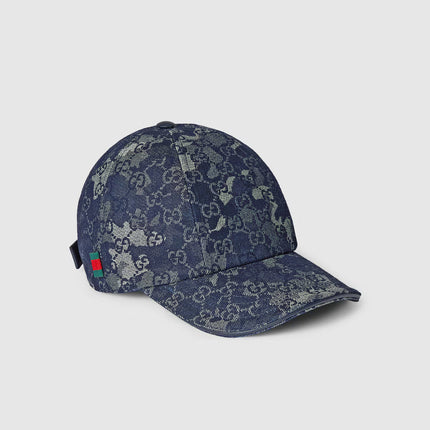 Casquette en denim GG avec détail bande Web