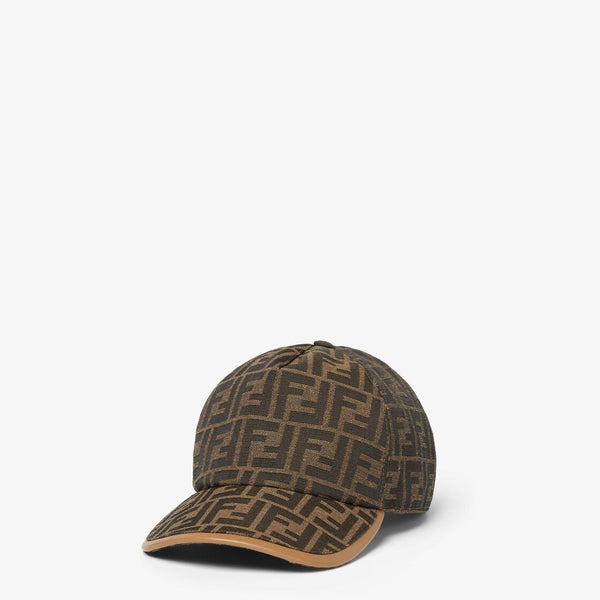 Casquette de baseball en tissu jacquard FF marron