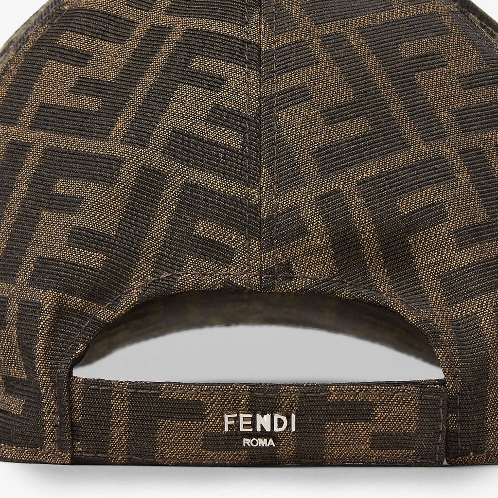 Casquette de baseball en tissu jacquard FF marron