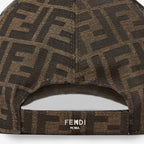 Casquette de baseball en tissu jacquard FF marron
