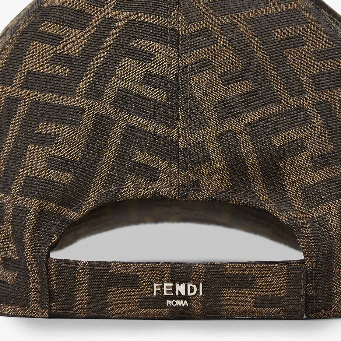 Casquette de baseball en tissu jacquard FF marron