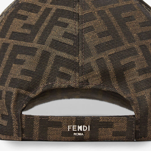 Casquette de baseball en tissu jacquard FF marron