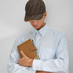 Casquette de baseball en tissu jacquard FF marron